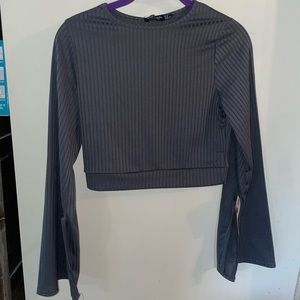 NWT Nasty Gal Ribbed Crop Too with Split Sleeves